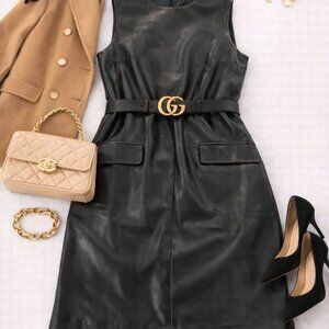 Gap Sleeveless Faux Leather Dress